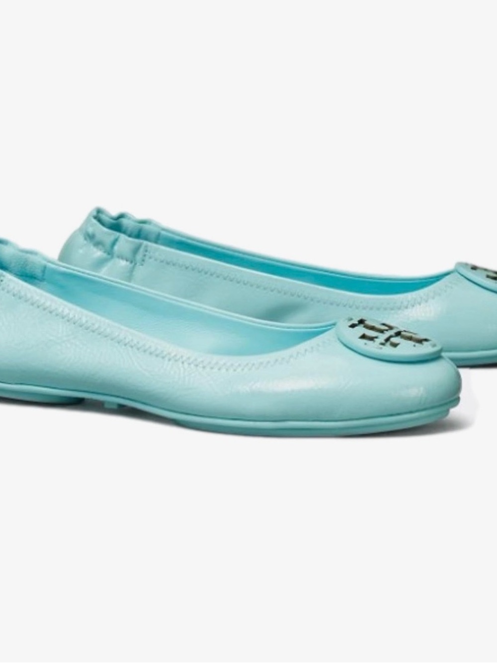 Tory Burch Minnie Travel Ballet, Soft Naplak Leather, Island Blue (9)